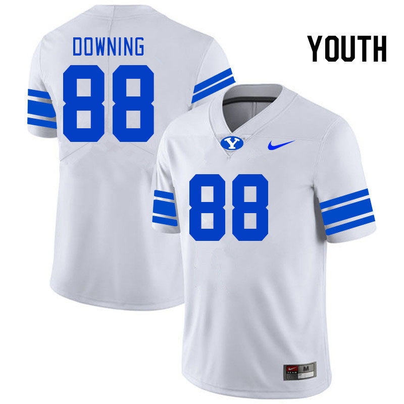 Youth #88 Devin Downing BYU Cougars College Football Jerseys Stitched-White